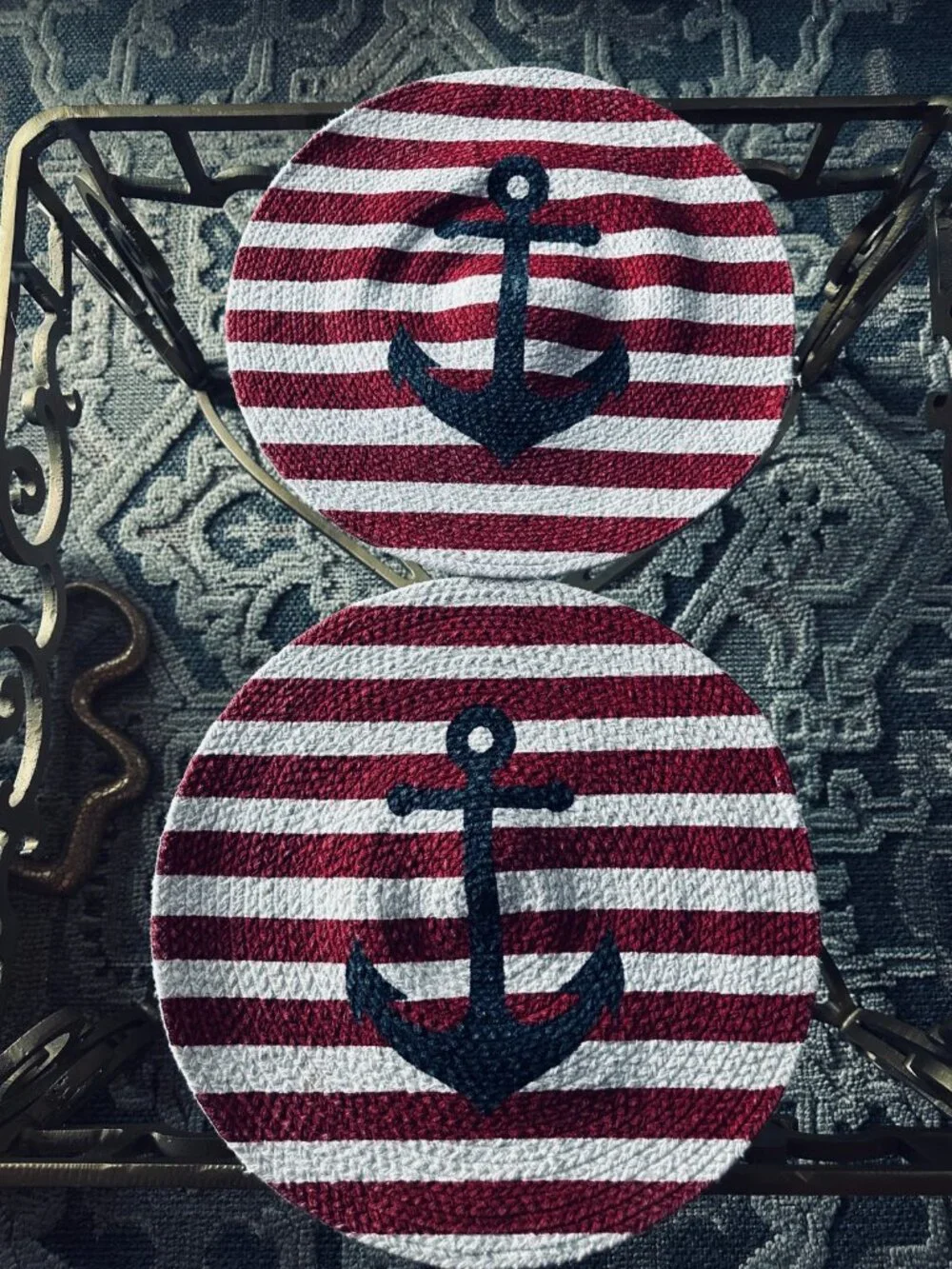 2 Vintage Nautical Anchor Placemats 15
